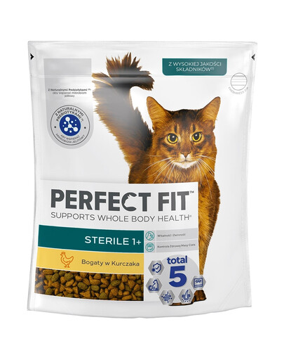 PERFECT FIT (Sterile 1+) 750g Bohaté na kuracie mäso - suché krmivo pre sterilizované mačky
