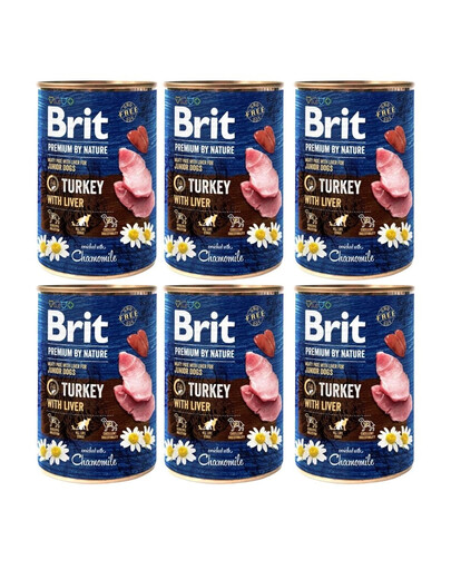 BRIT Premium by Nature Junior Turkey & Liver 6x400 g