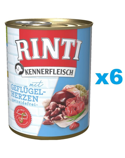 RINTI Kennerfleisch Poultry hearts 6x400 g