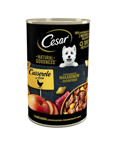CESAR kurča, mrkva, cestoviny a jablká v omáčke 400 g