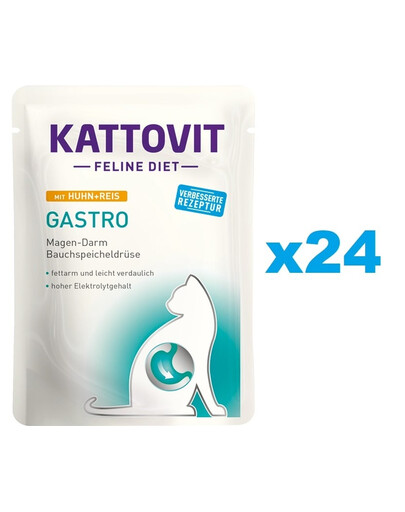 KATTOVIT Feline Diet Gastro Kuracie s ryžou 24 x 85 g