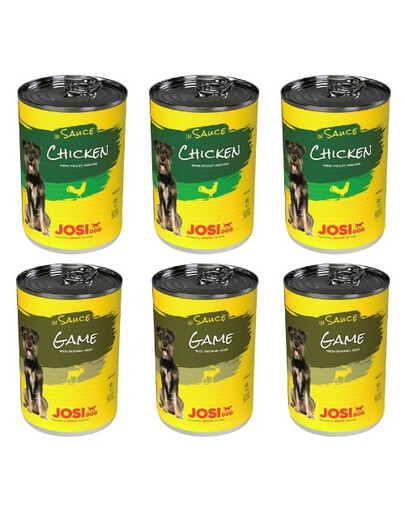 JOSERA JosiDog Adult 6x415g Konzerva s kuracím mäsom a divinou