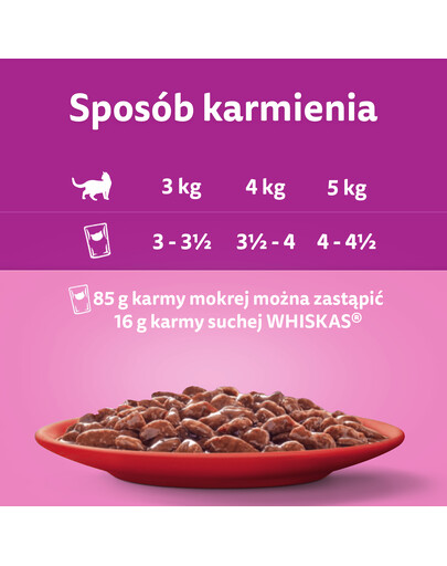 WHISKAS Adult 85g vrecúško krmiva pre dospelé mačky v hovädzej omáčke