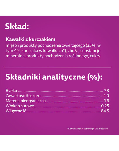 WHISKAS Adult 85g vrecúško krmiva pre dospelé mačky v želé s kuracím mäsom