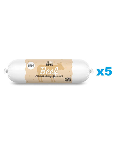 PAKA ZWIERZAKA PEPE 5×200g Hovädzia klobáska pre psov