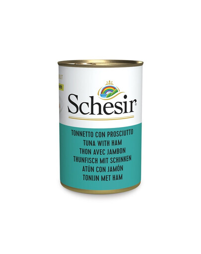 SCHESIR Tuniak so šunkou ako doplnkové krmivo pre mačky 140 g