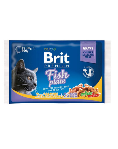 BRIT Cat Pouches Fish Plate  4x100g