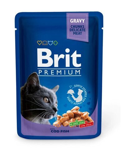 BRIT Premium Cat Adult Kapsička s treskou 24 x 100 g