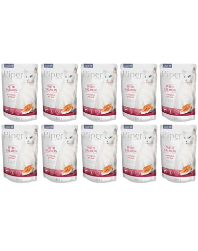 DOLINA NOTECI PIPER Animals pre mačky s lososom 10x100 g