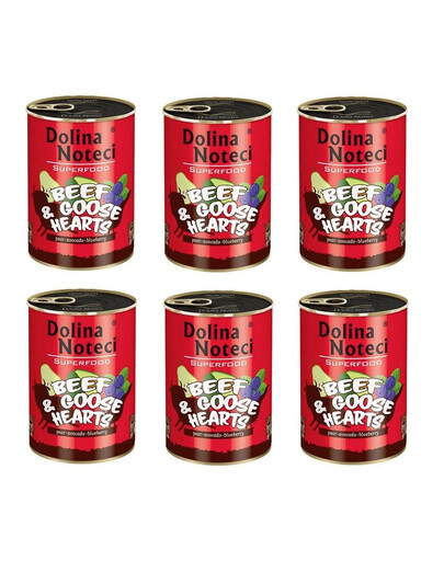 DOLINA NOTECI Premium SuperFood hovädzie a husacie srdcia 400g x 6 ks