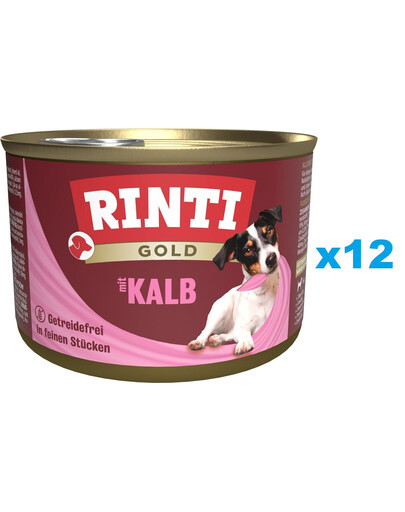 RINTI Gold Veal Mini 12×185 g Teľacie mäso pre psy malých plemien