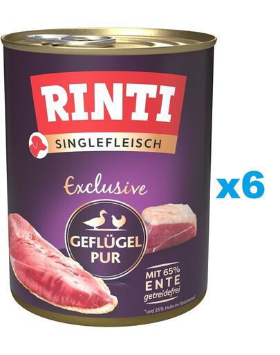 RINTI Singlefleisch Exclusive Poultry Pure 6x800g Konzerva s hydinovým mäsom