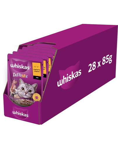 WHISKAS Adult vrecúško 28x85g krmivo pre dospelé mačky v omáčke s jahňacím a morčacím mäsom
