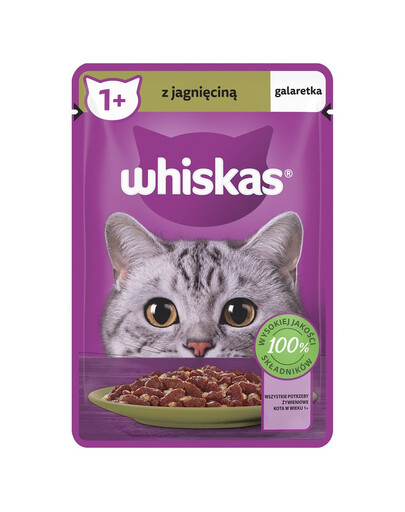 WHISKAS Adult s jahňacím mäsom v želé 85 g mokrá strava pre mačky