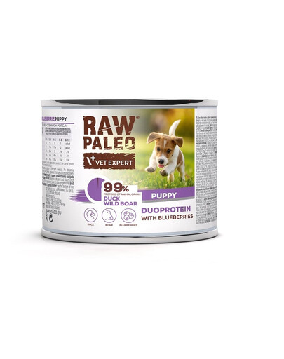 RAW PALEO Duck&Boar Puppy 200g mokré krmivo kačica s diviakom pre šteniatka