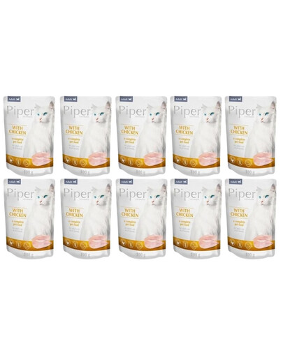 PIPER Animals Adult Chicken mokré krmivo pre mačky 10x100 g