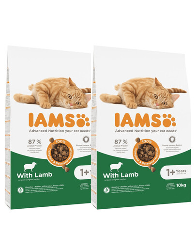 IAMS for Vitality dla dorosłych kotów z jagnięciną 20 kg (2 x10 kg)