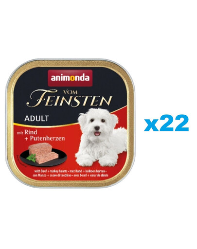 ANIMONDA Vom Feinsten Adult wołowina i serca z indyka 22x150g