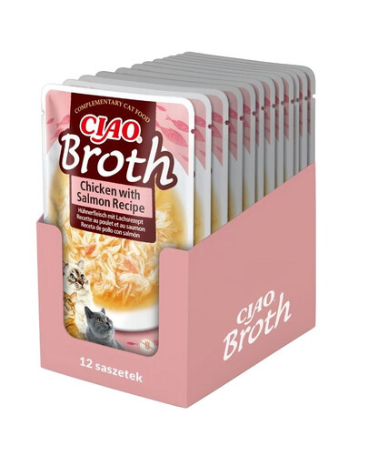 INABA CIAO Broth Kurací a lososový vývar pre mačky 12x40g