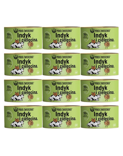 PAKA ZWIERZAKA 12×200 g Krmivo morčacie s teľacím