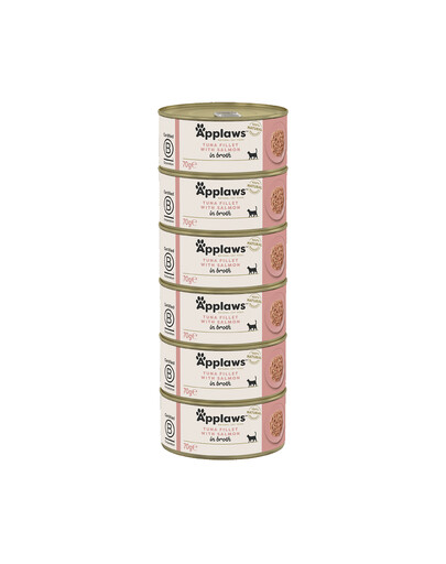 APPLAWS Cat Adult Tuna with Salmon in Broth tuńczyk z łososiem w bulionie 6x70 g