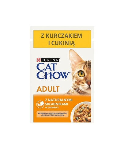 CAT CHOW Adult Kuracie mäso s cuketou 85 g v želé