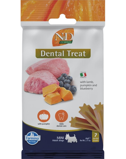 FARMINA N&D Pumpkin Dental Treat 60 g Dentálna maškrta pre psov malých plemien