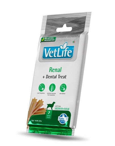 FARMINA Vet Life Dental Treat Renal Medium/Maxi 100 g (7 ks) Dentálna maškrta pre stredné a veľké psy