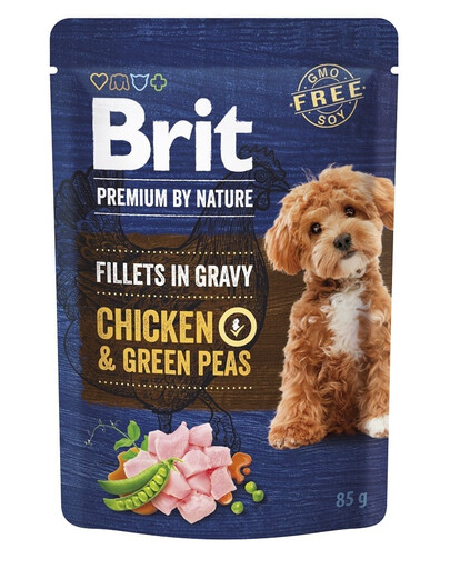 BRIT Premium By Nature Dog Fillets in Gravy Chicken & Green Peas 24×85 g s kuracinou a hráškom