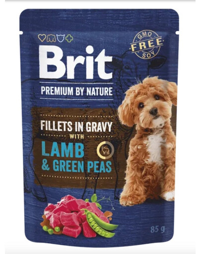 BRIT Premium By Nature Dog Fillets in Gravy Lamb & Green Peas 24×85 g S jahňacinou a hráškom