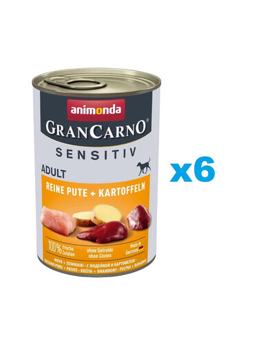 ANIMONDA Grancarno Sensitive indyk z ziemniakami 6x400 g