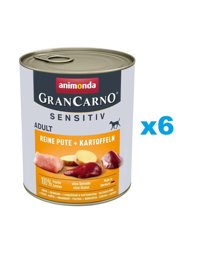 ANIMONDA Grancarno Sensitive indyk z ziemniakami 6x800 g