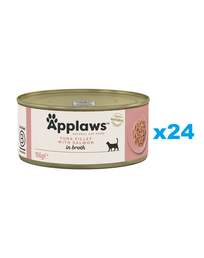 APPLAWS Cat Adult Tuna with Salmon in Broth tuńczyk z łososiem w bulionie 24x156 g