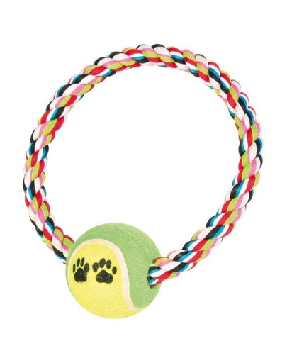 TRIXIE Bavlnený kruh s tenisovou loptou 6 cm / 18 cm