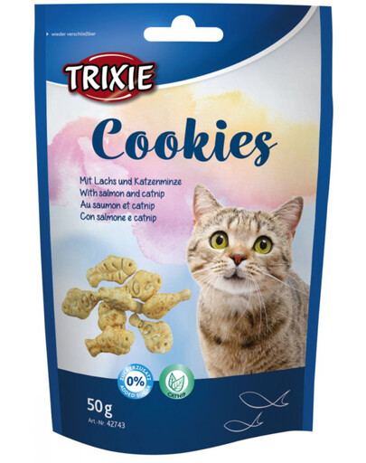 TRIXIE Cookies sušienky s lososom a šantou mačacou, 50g