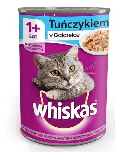 WHISKAS Adult konzerva 400g - krmivo pre dospelé mačky s tuniakom v želé