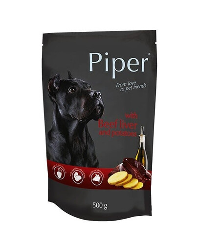 PIPER z wątrobą wołową i ziemniakami 500 g mokra karma dla dorosłych psów