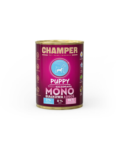 CHAMPER Puppy 400g Monoproteínová konzerva pre šteňatá s lososom