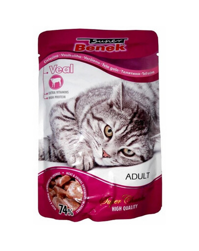 BENEK Kapsička pre mačky s kúskami teľacieho mäsa v omáčke 100g