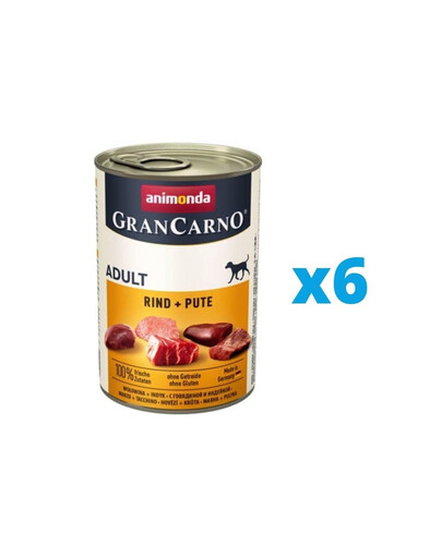 GranCarno zestaw z wołowiną i indykiem 6 x 400 g