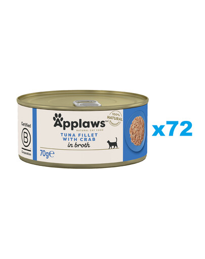 APPLAWS Cat Adult Tuna with Crab in Broth tuńczyk i krab w bulionie 72x70 g