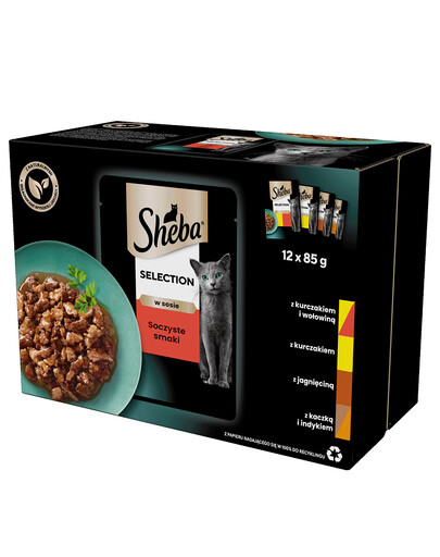 SHEBA Selection in Sauce šťavnaté príchute 12 x 85 g
