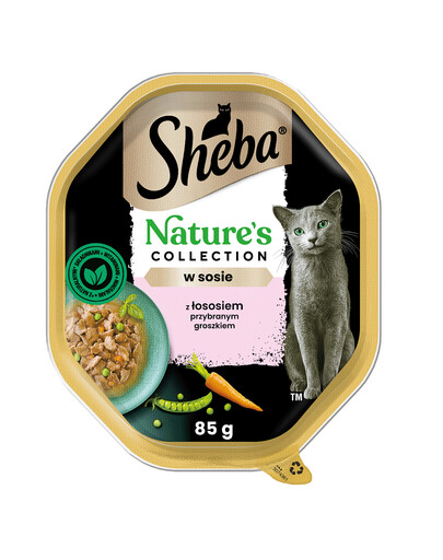 SHEBA Nature's Collection v omáčke s lososom a hráškom 85 g