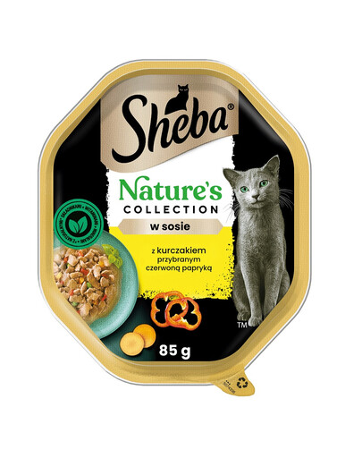 SHEBA Nature's Collection v omáčke s kuracím mäsom a paprikami 85 g