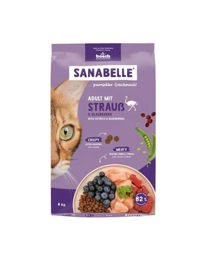 SANABELLE Adult Struś 8 kg Krmivo pre dospelé mačky
