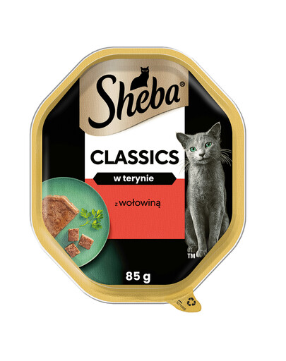 SHEBA Classics s hovädzím mäsom - krmivo pre mačky v paštéte 85g