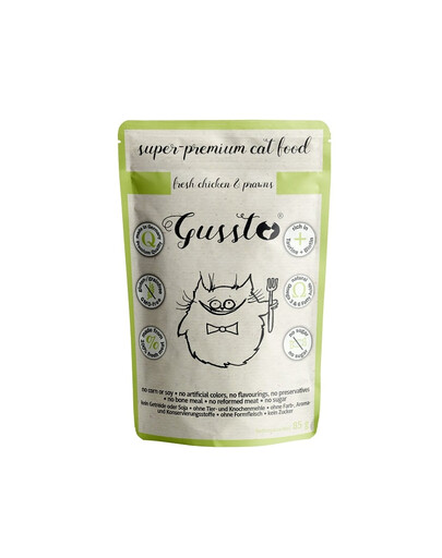 GUSSTO Cat Fresh Chicken Prawns sáčok 85 g pre mačky kurča s krevetami