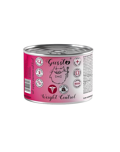 GUSSTO Konzerva Vet Weight Control Cat 200g pre mačky s nadváhou