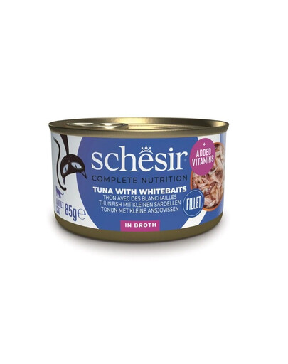 SCHESIR Tuniak so šprotami vo vývare pre mačky 85 g