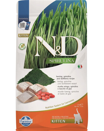 N&D Spirulina Kitten Herring & Wolfberry 1,5 kg